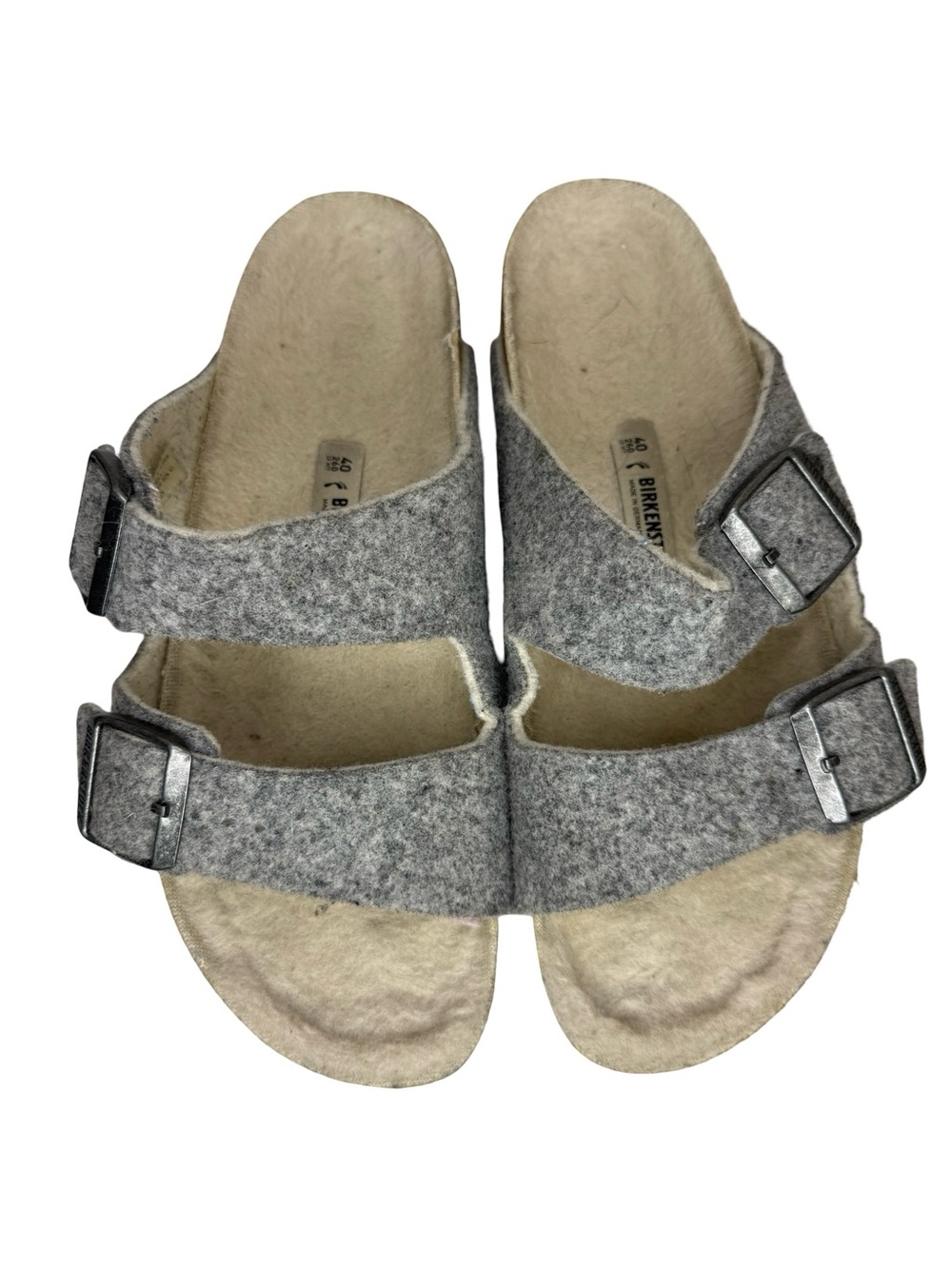 Arizona Rivet Wool Shearling Sandals sz 9W